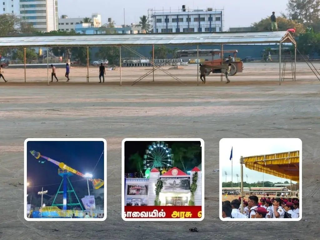 VOC Park Coimbatore grounds during exhibitions and Republic Day celebrations